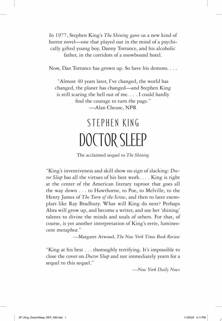 Doctor Sleep Book Cover