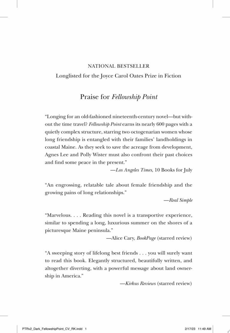 Fellowship Point A Novel Book Cover