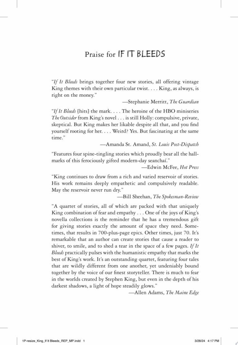 If It Bleeds by Stephen King Book Cover