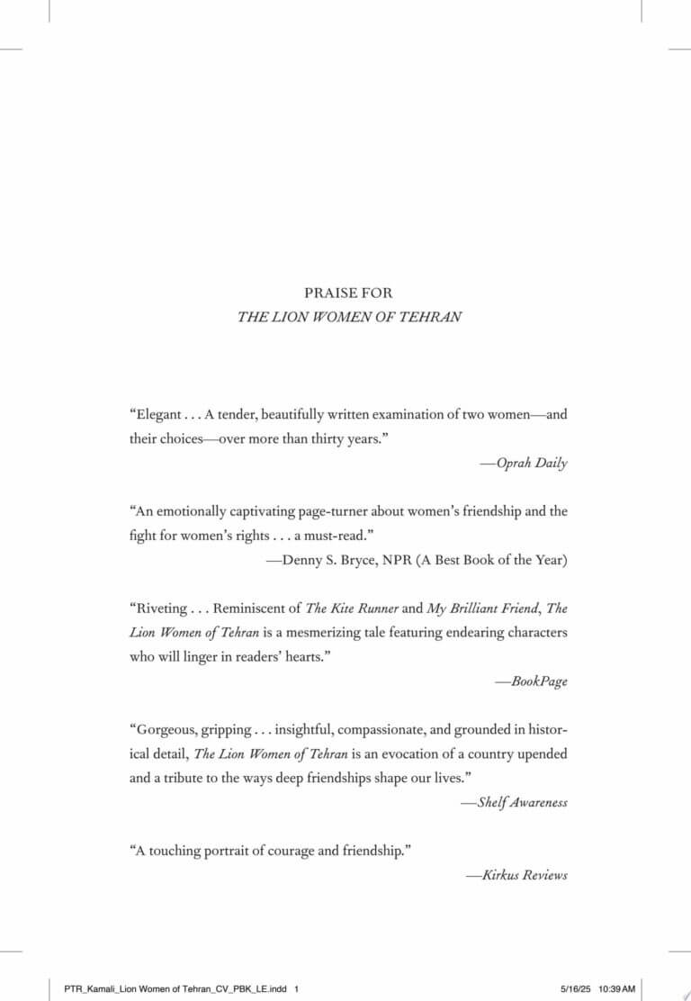 The Lion Women of Tehran by Marjan Kamali Book Cover