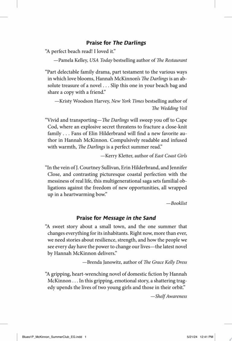 Summer Club By Hannah Mckinnon Book Cover